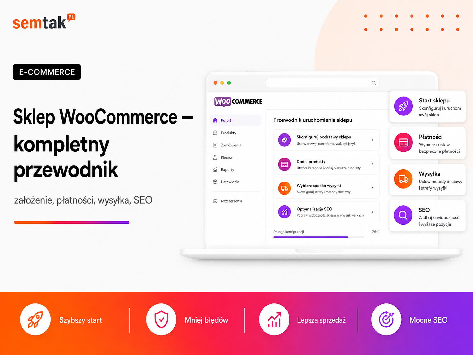 Sklep WooCommerce — kompletny przewodnik (założenie, płatności, wysyłka, SEO)