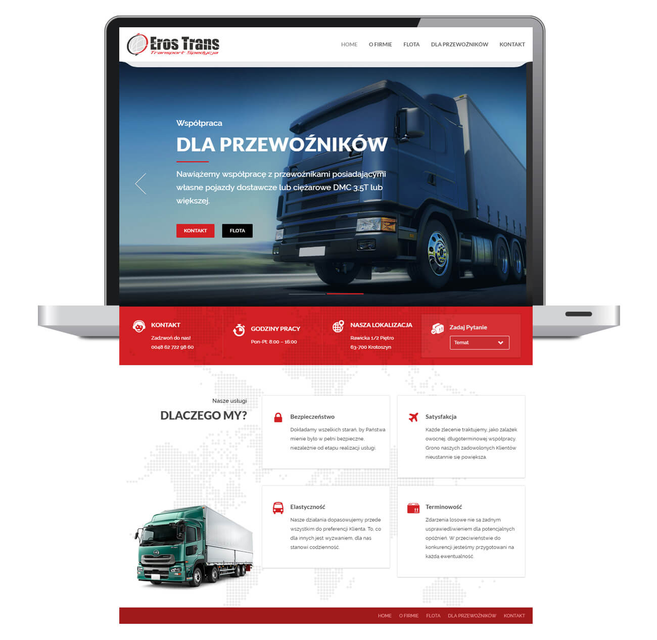 strona-www-Erostrans projekt strony internetowej dla Eros Trans