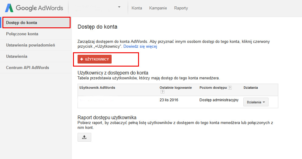 udostępnianie konta adwords 2