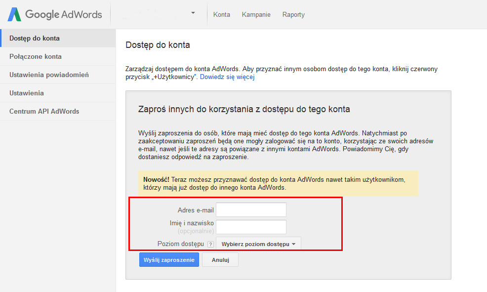 udostępnianie konta adwords 3