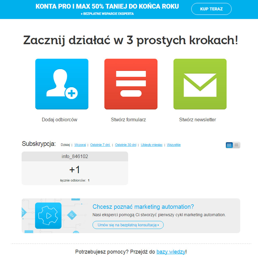 Zacznij z GetResponse