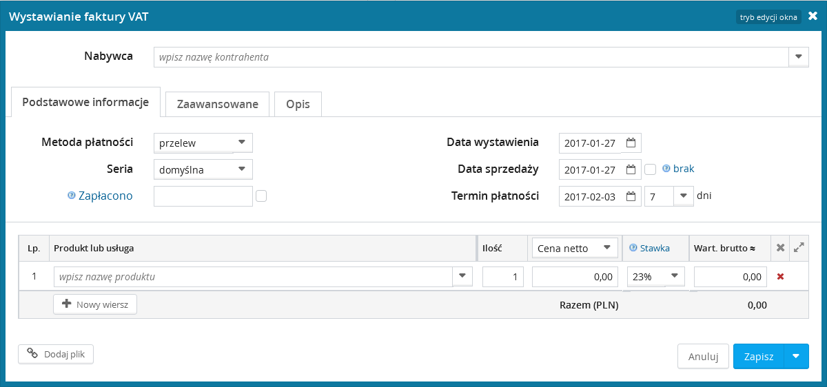 księgowość online - fakturowanie