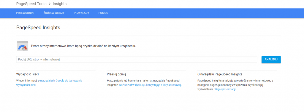 page speed - sprawdzenie predkosci