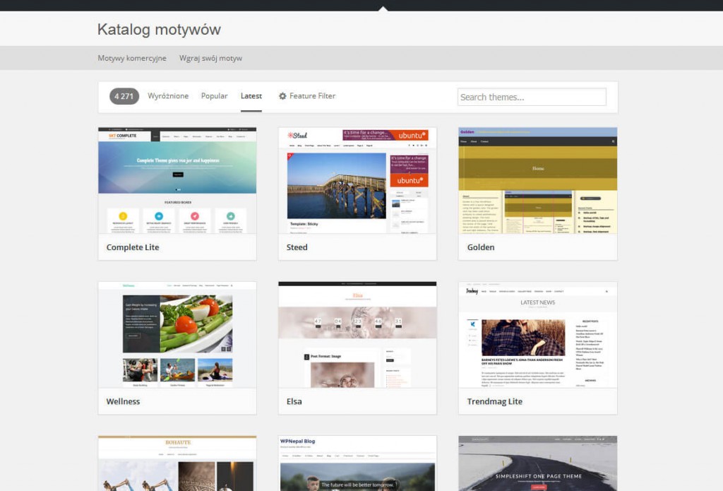 Darmowe szablony wordpress katalog